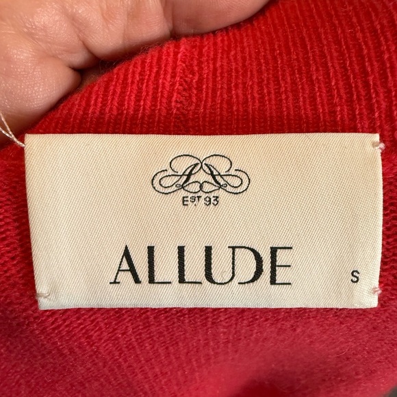 Allude 100% Cashmere Open Front Half Sleeve Shortie Cardigan Salmon Red-Orange - Picture 2 of 5